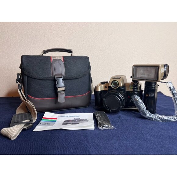 VTG Canon Camera-MTX 35mm Film Camera Focus-Free Optical Lens, Flash, Bag **READ - Picture 1 of 16